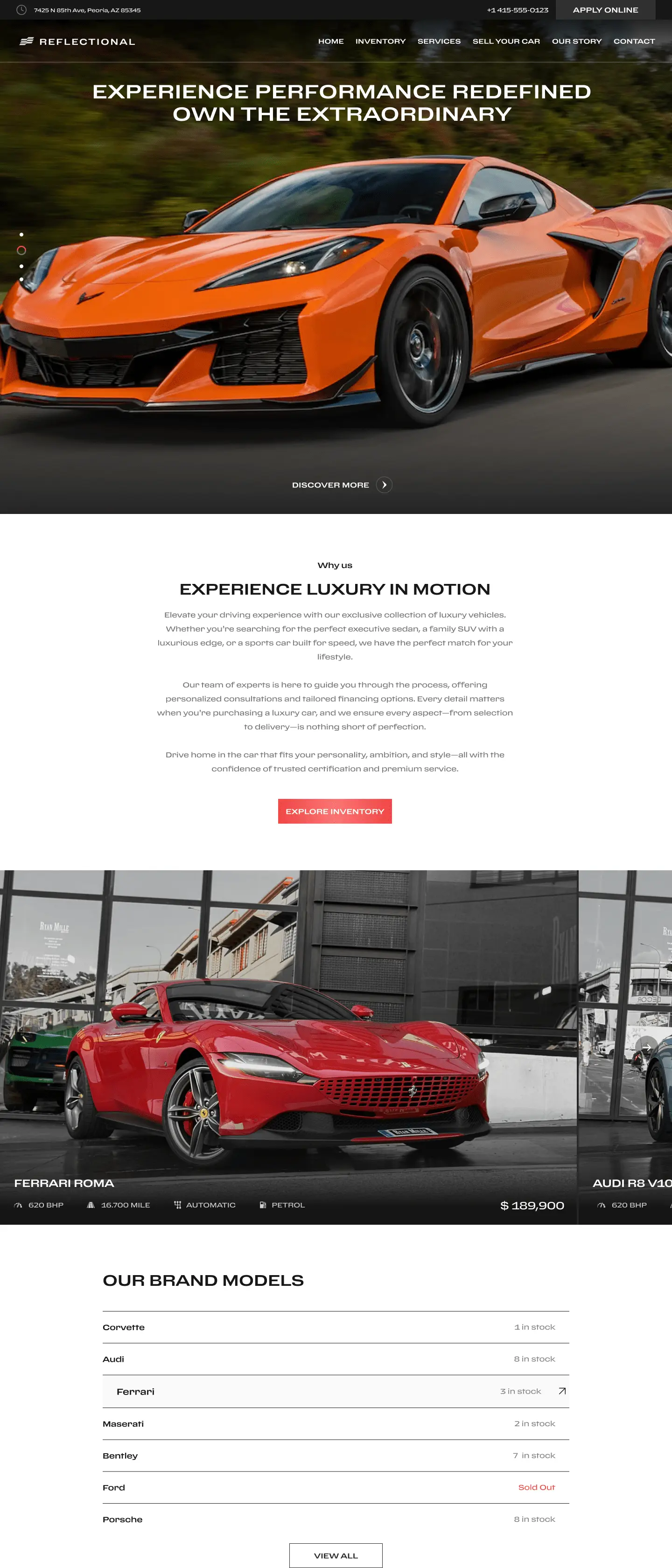 Customizable dealership website template 1